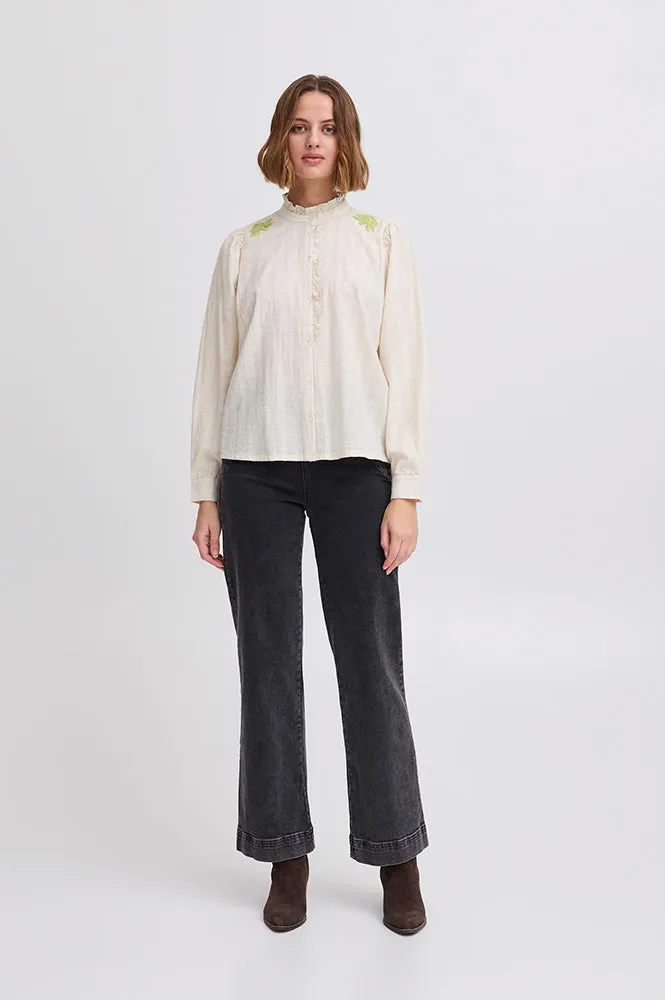 Atelier Reve Sanna Cream Embroidered Blouse