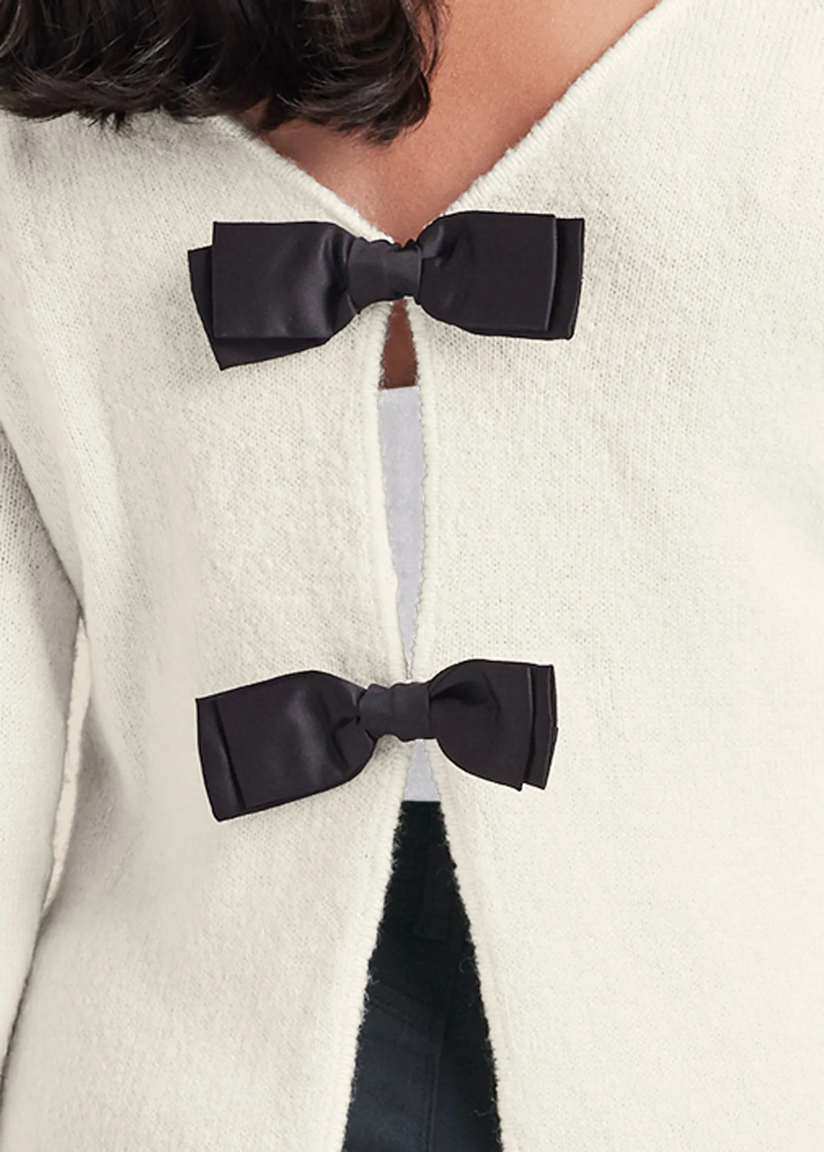 Bow Detail Sweater - Off White
