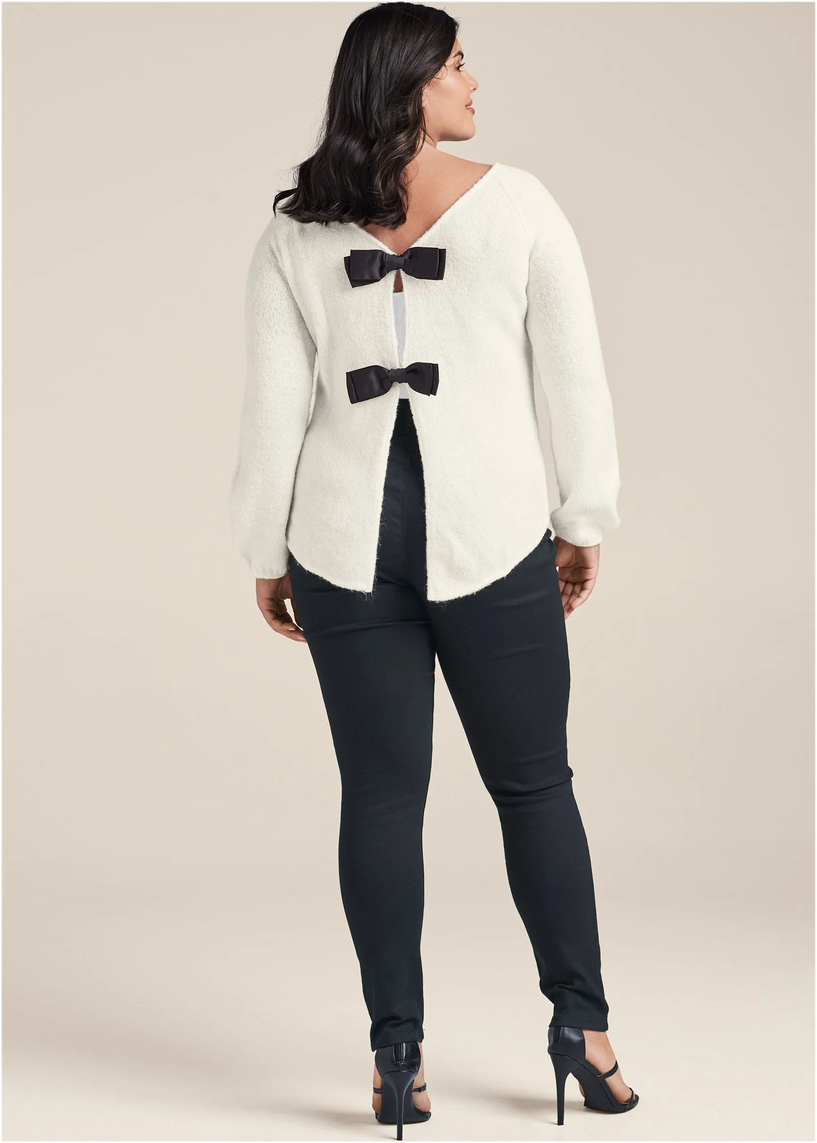 Bow Detail Sweater - Off White