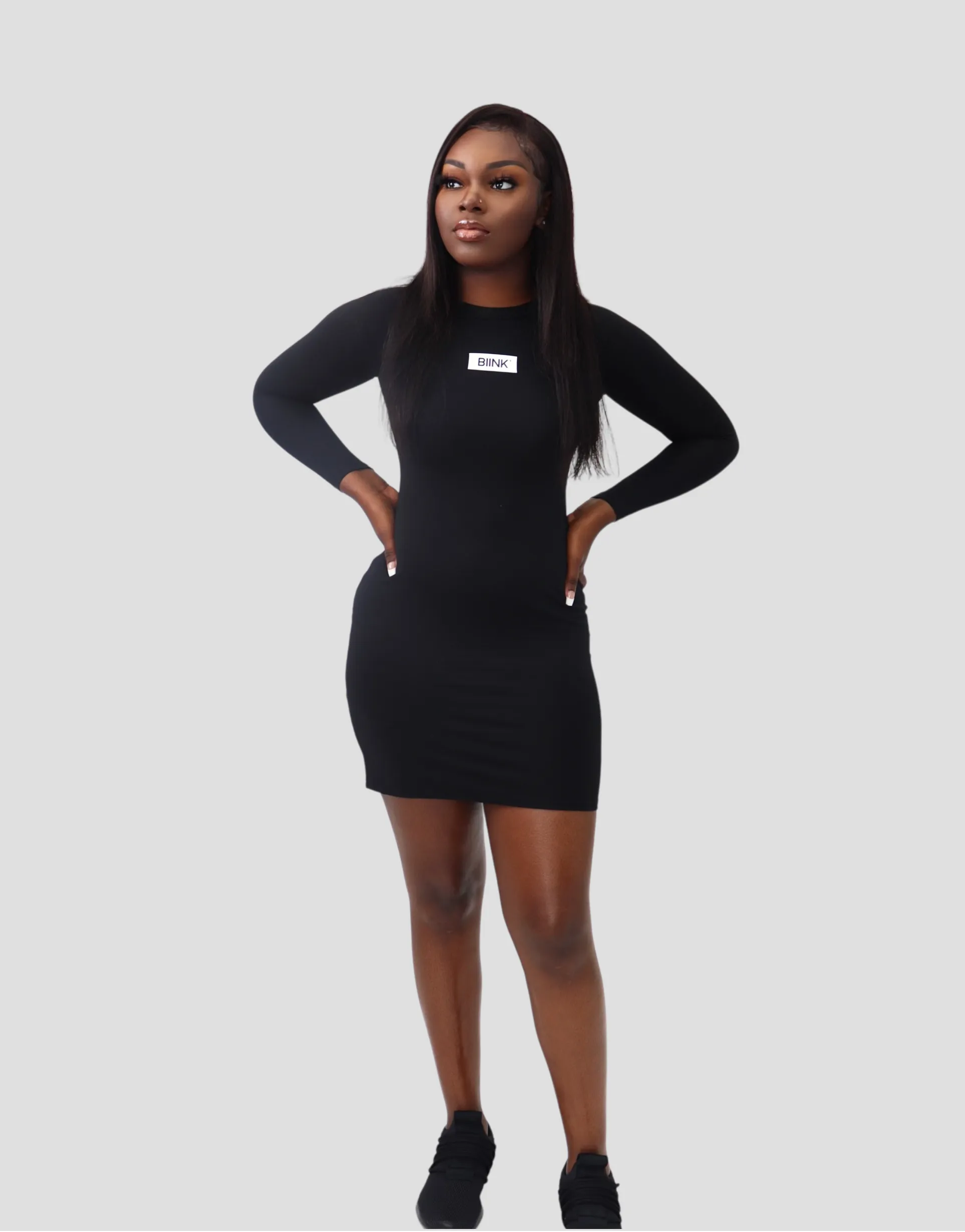 Box Logo Activewear Dress- Black