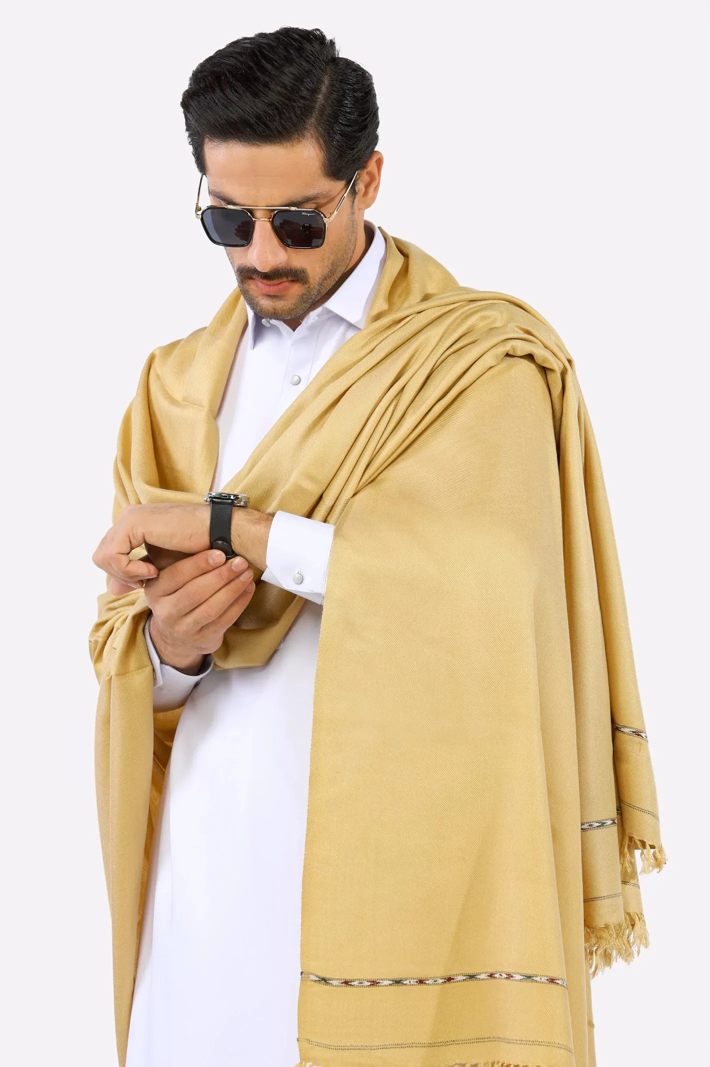Camel Woolen Men's Shawl