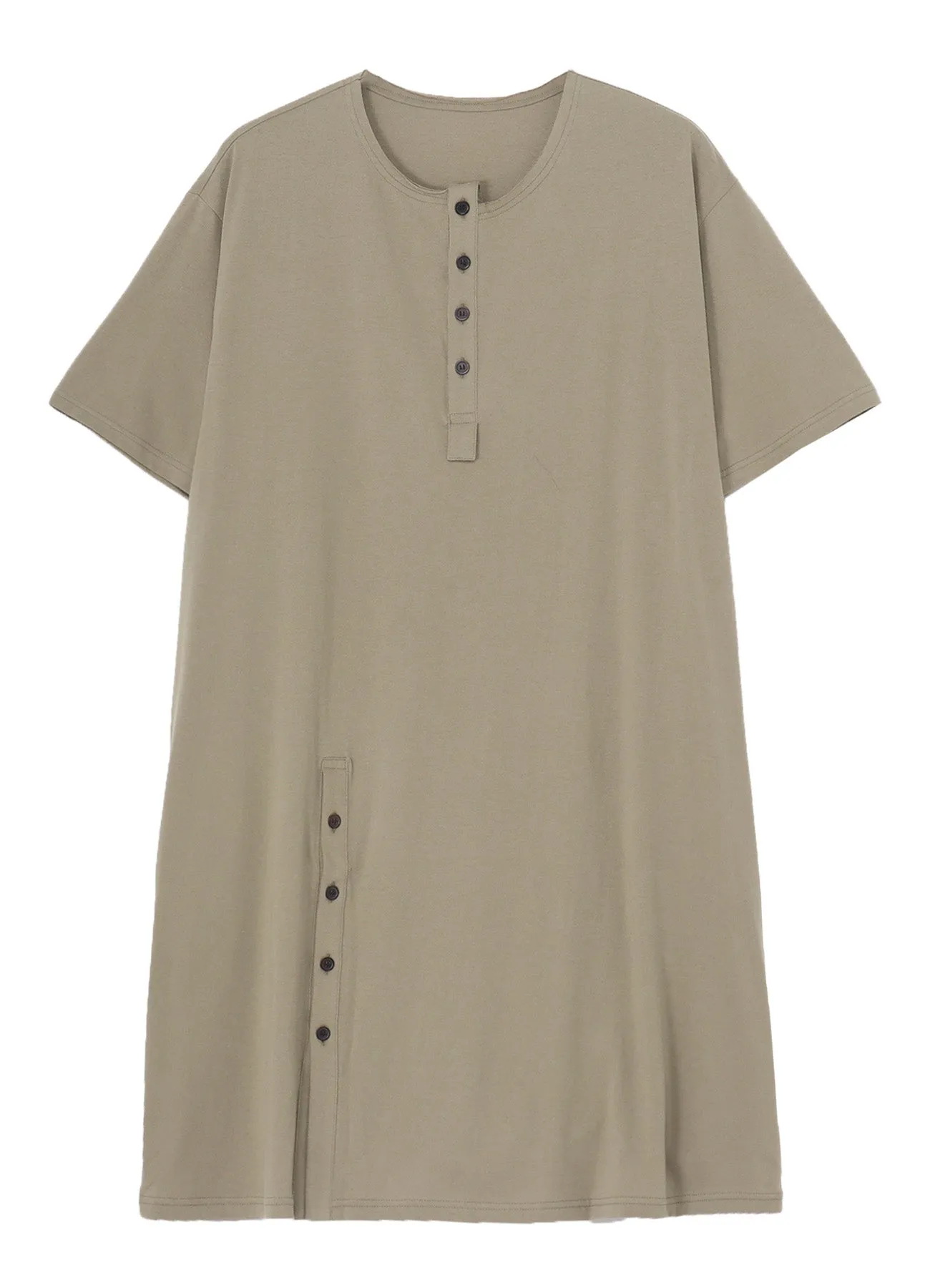 COMBED JERSEY HENRY NECK SHORT SLEEVE T