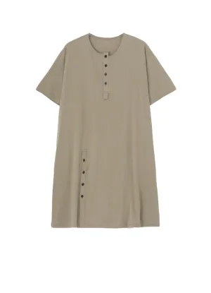 COMBED JERSEY HENRY NECK SHORT SLEEVE T