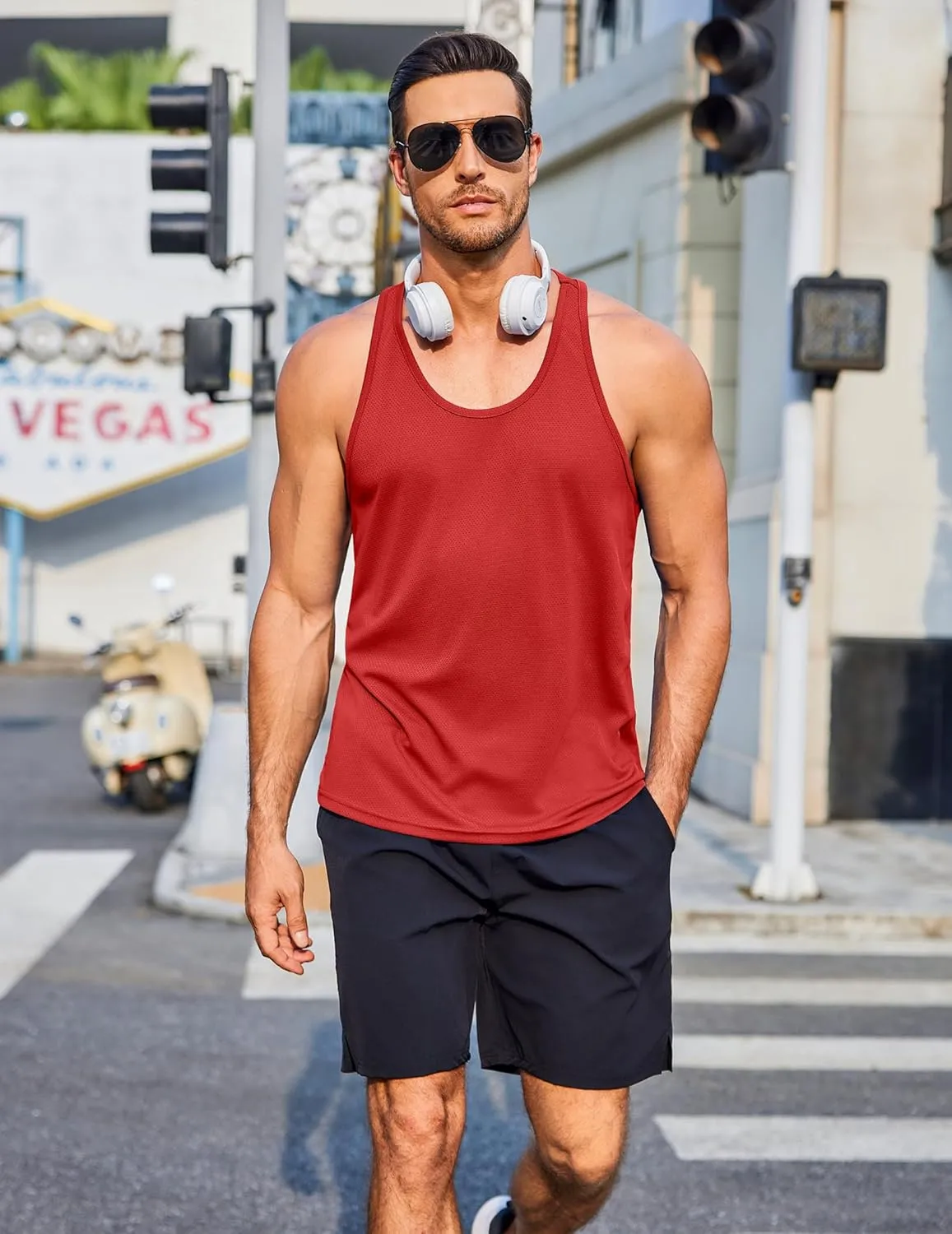 COOFANDY Men's 3 Pack Workout Tank Tops Quick Dry Gym Sleeveless Muscle T Shirts Y Back Athlectic Tank Bodybuilding Top