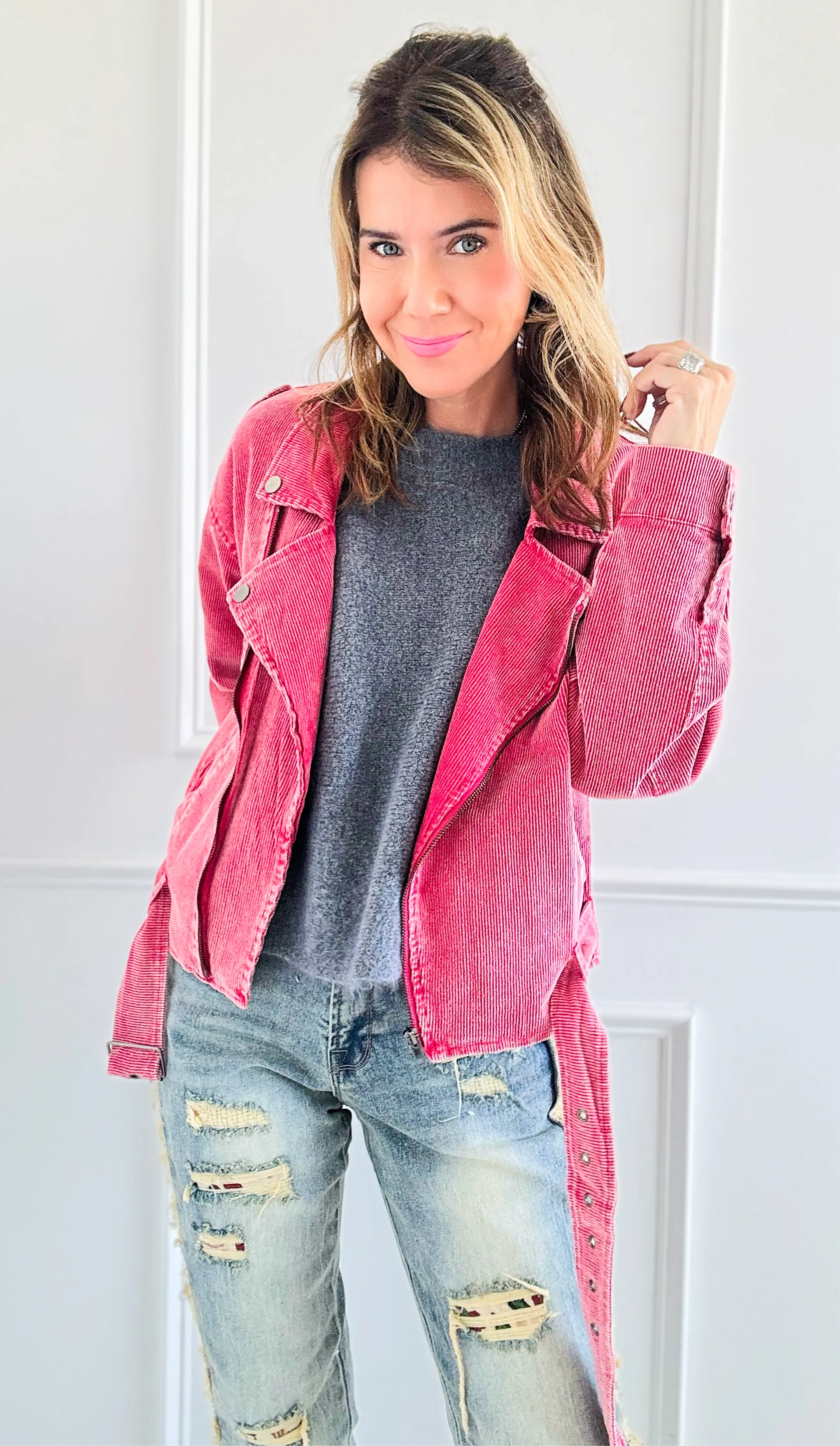 Corduroy Biker Jacket