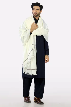 Cream Woolen Men Shawl