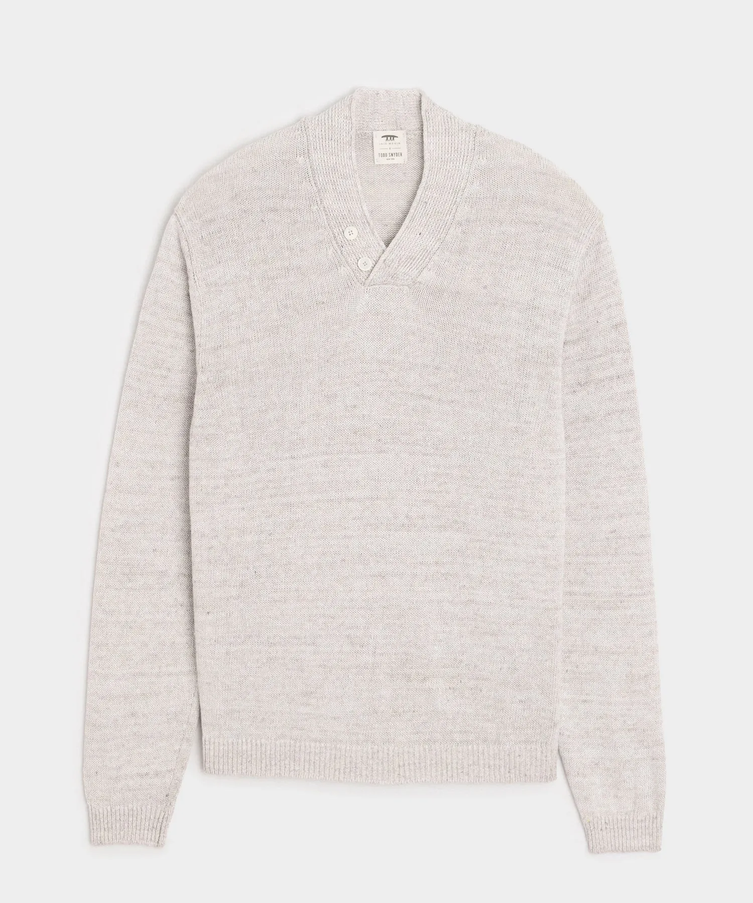 Inis Mein Linen Hurler V-Neck Sweater in Silver Marl