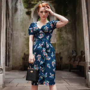 Lilian Dress in Navy Floral Dancer