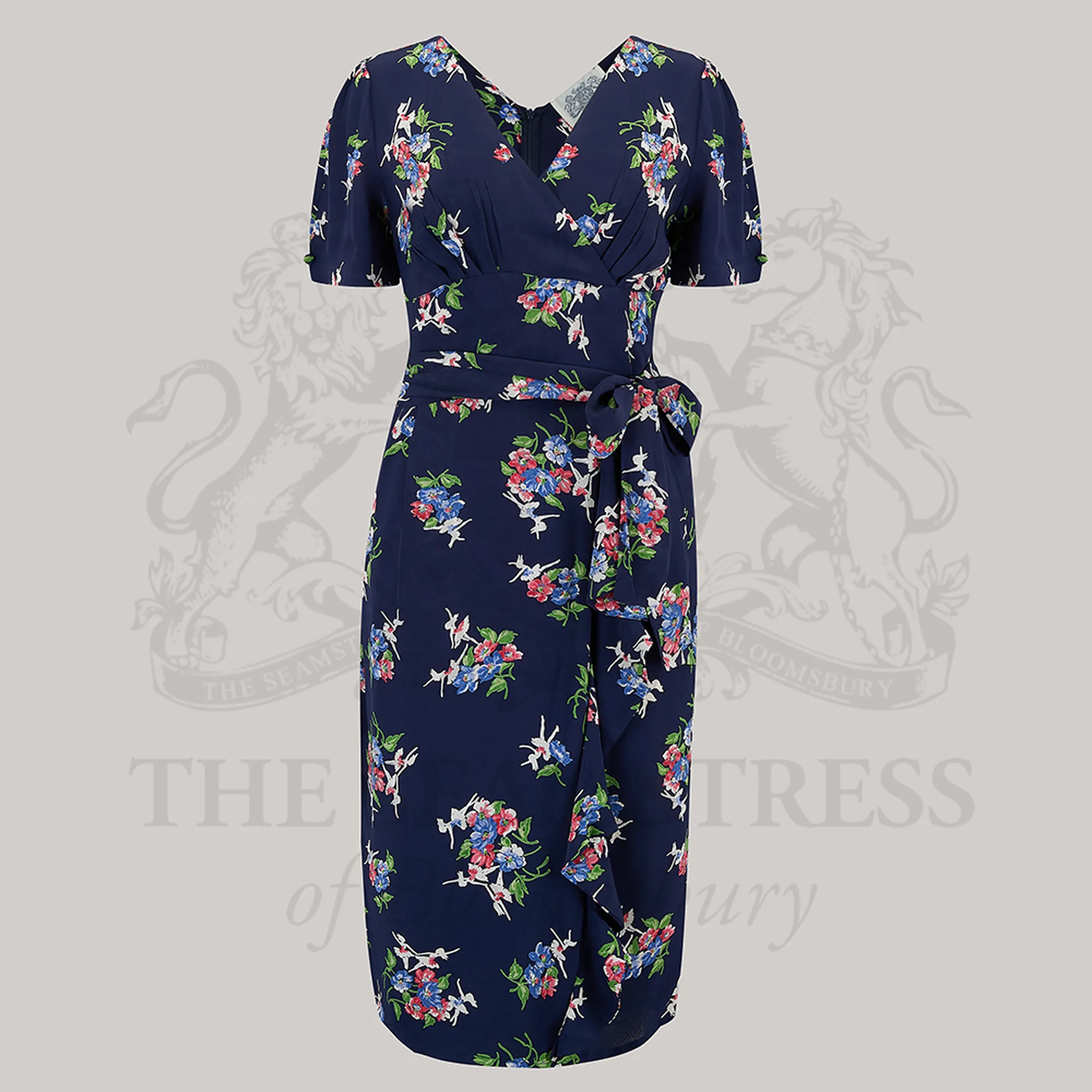 Lilian Dress in Navy Floral Dancer