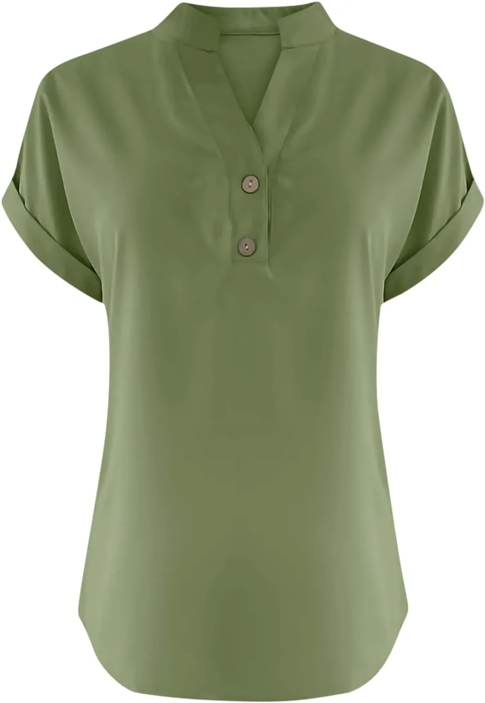 Linen Shirts for Women Summer Short Sleeve Casual Tops Henley Vacation Beach Lounge Button Lightweight Tunic Blouse