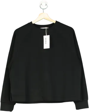 MANGO Black Decorative Stitching Sweatshirt UK XS