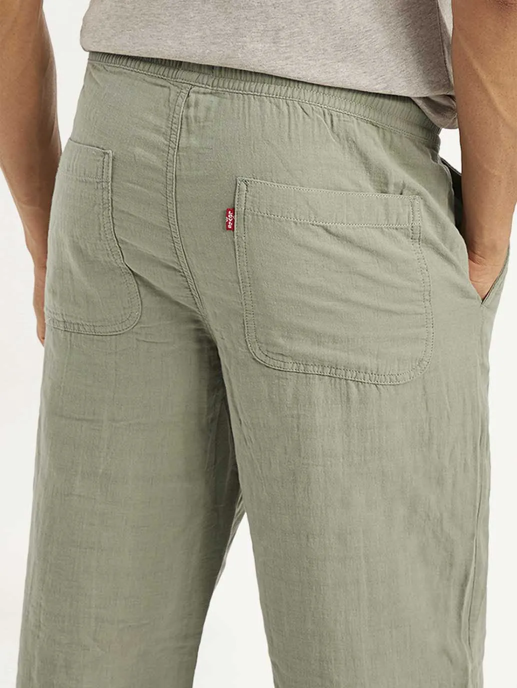 Men's Grey Loose Straight Fit Chino Trousers