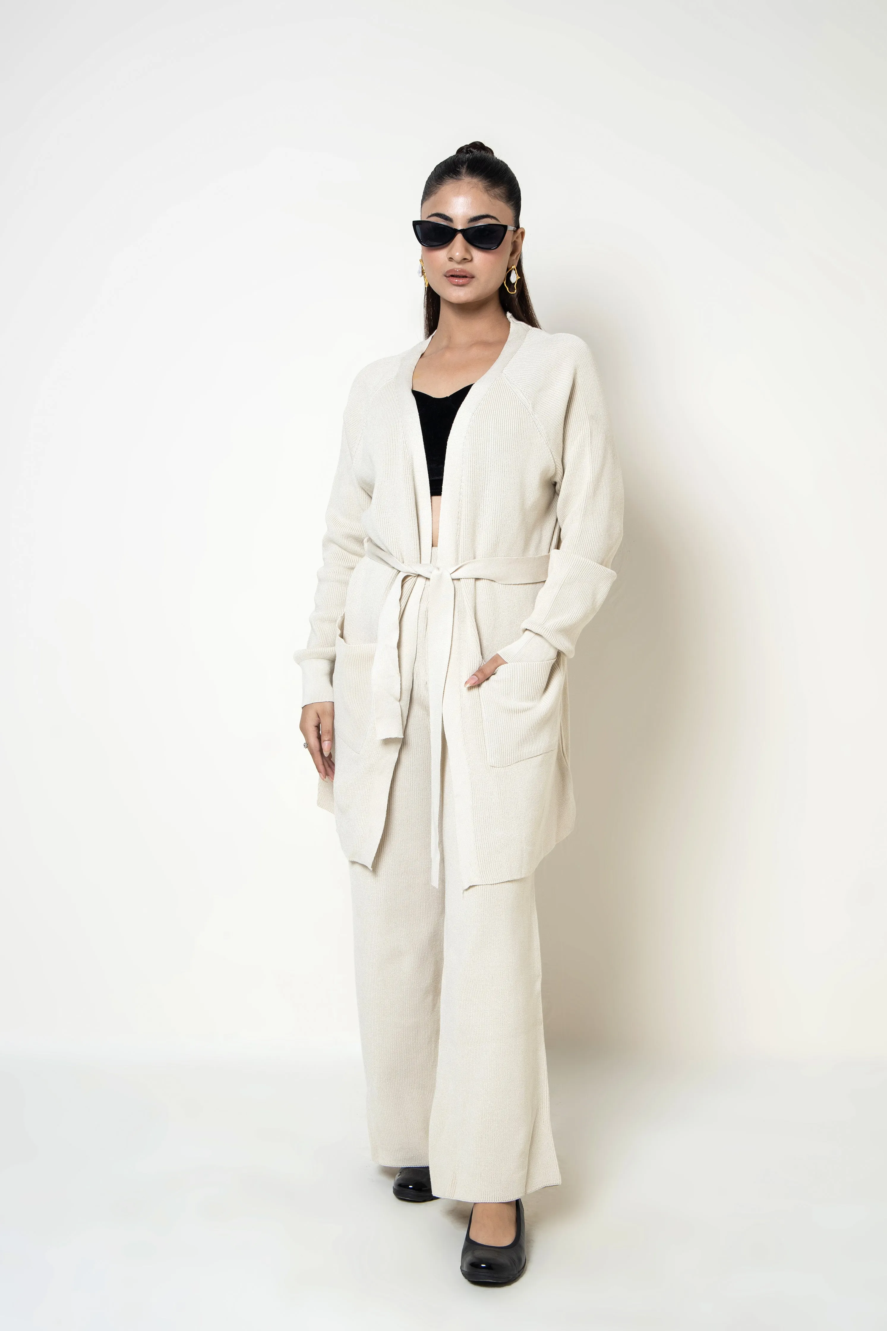 Minnesota Two pc Woolen Co-ord Set White