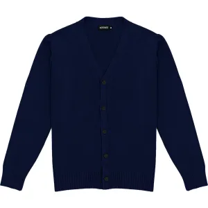 Navy Blue Mens V-Neck Button Down Cardigan Sweater