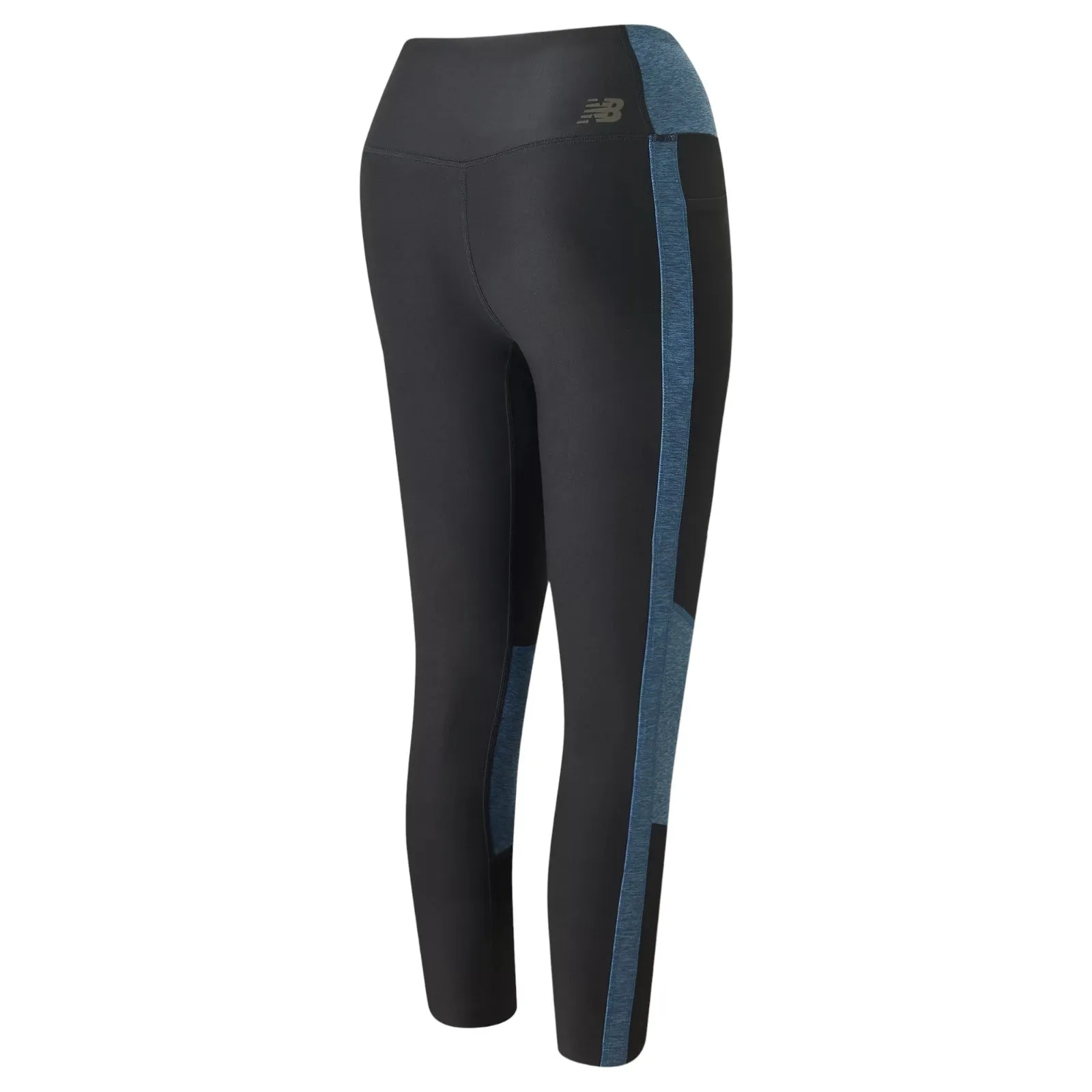 New Balance Womens Sport Space Dye Fun Crop Tights Capri - Black