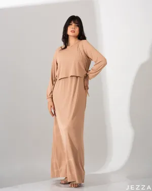Ribbed Spandex Dress With Over Top 61661