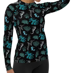 Salty Seahorse and Sea Dragon Women's Rash Guard (Warehouse)
