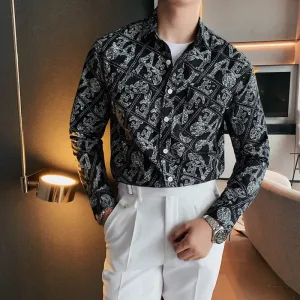 Slanted Paisley Love Letters Decorated Shirt