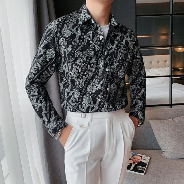 Slanted Paisley Love Letters Decorated Shirt