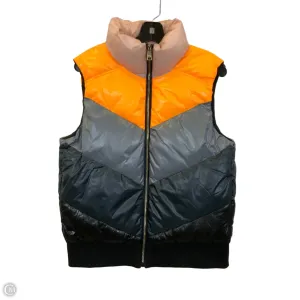 Vest Puffer & Quilted By Love & Sports In Black & Orange, Size: M