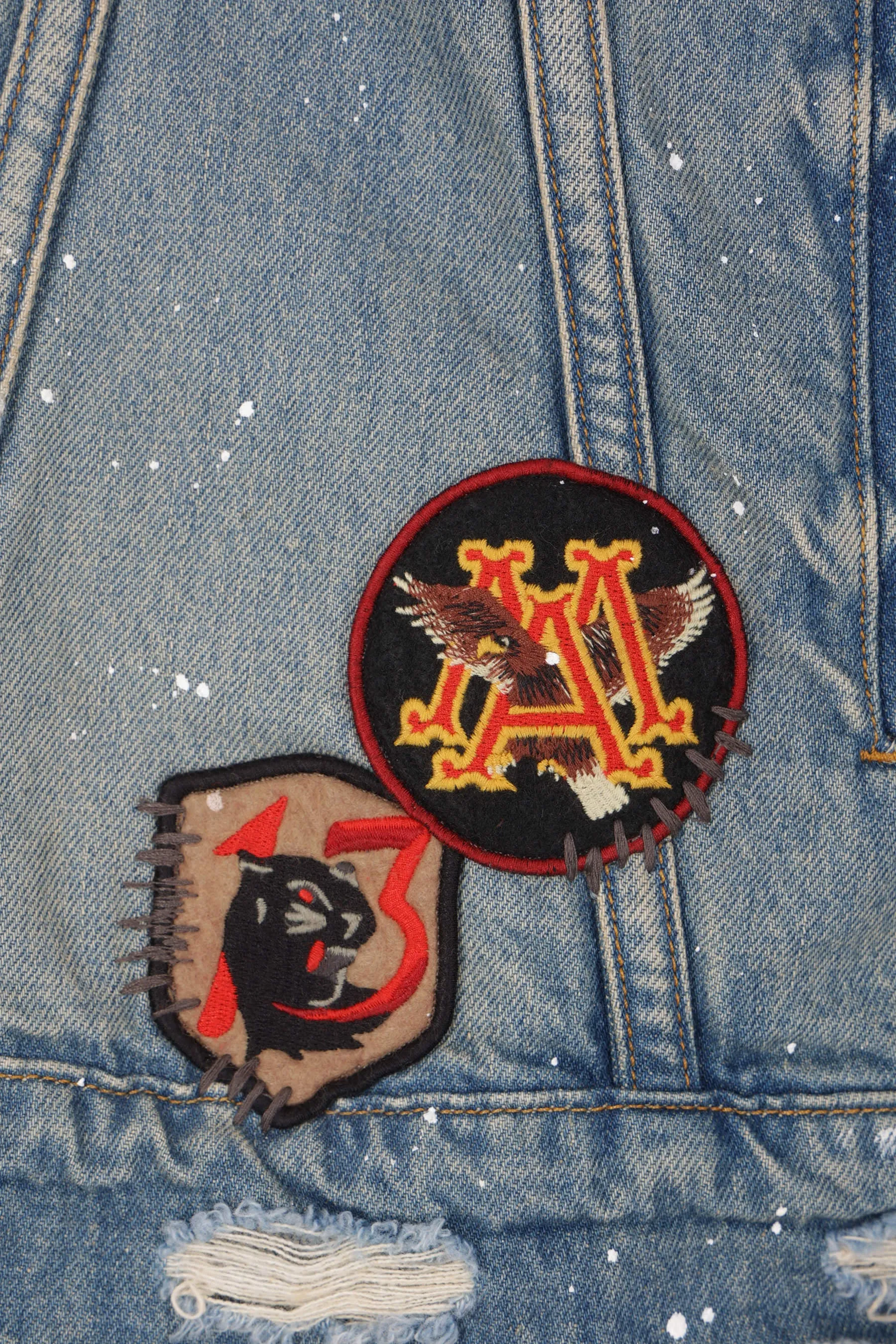 Vintage Pegasus Patchwork Denim Trucker Jacket