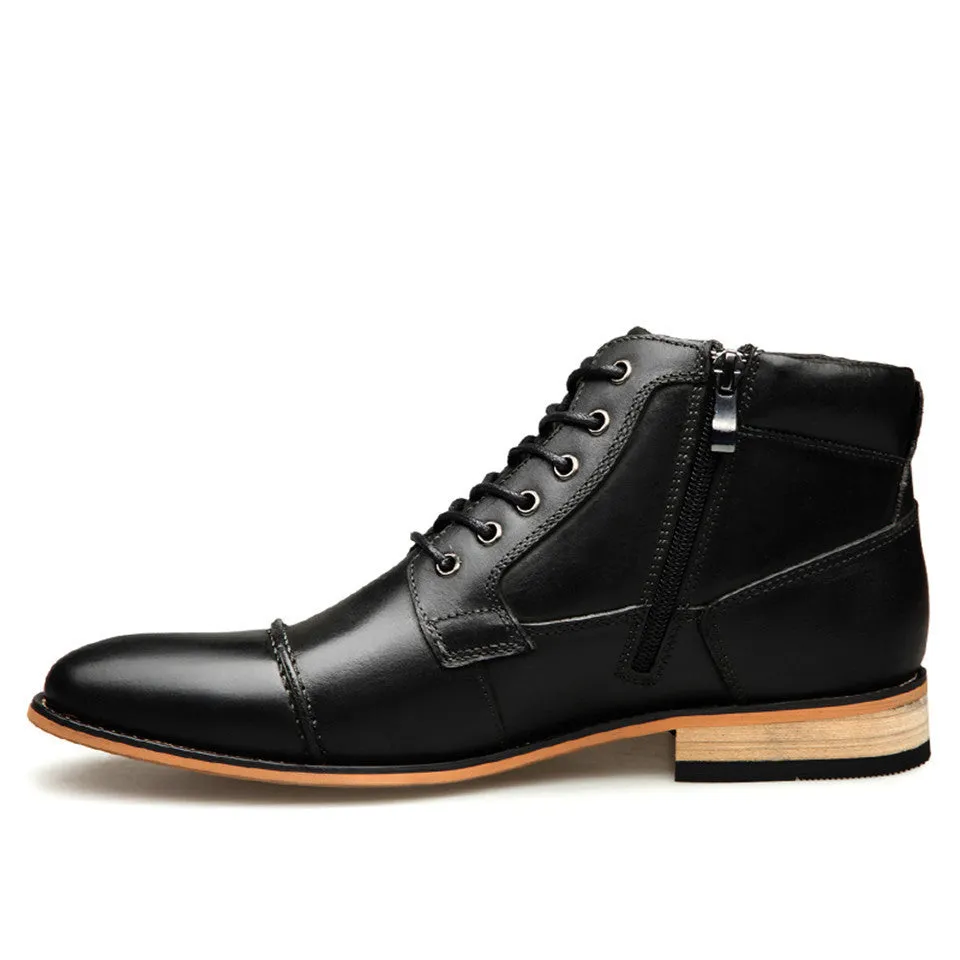 West Louis Classic Cow Side Zipper Leather Boots