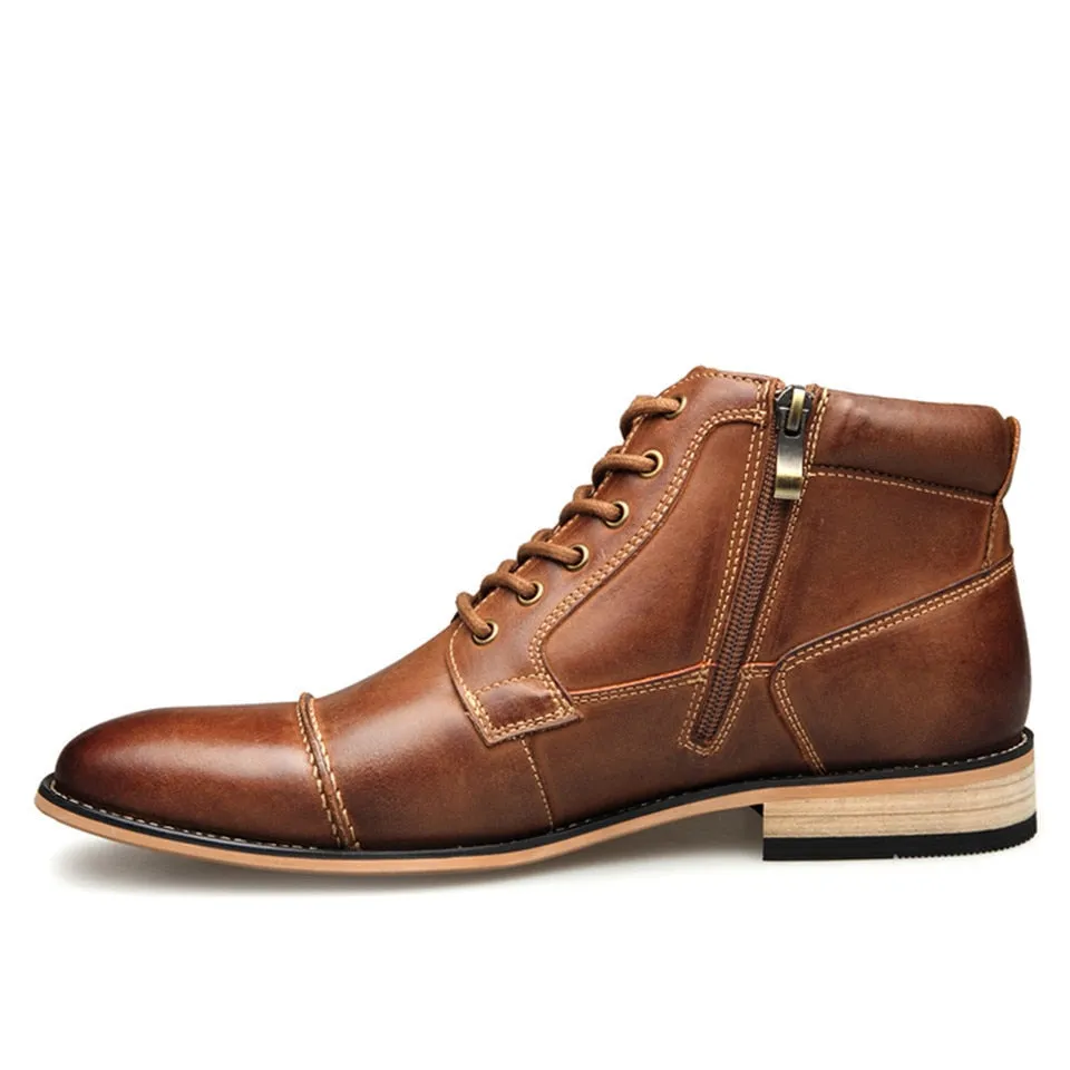 West Louis Classic Cow Side Zipper Leather Boots