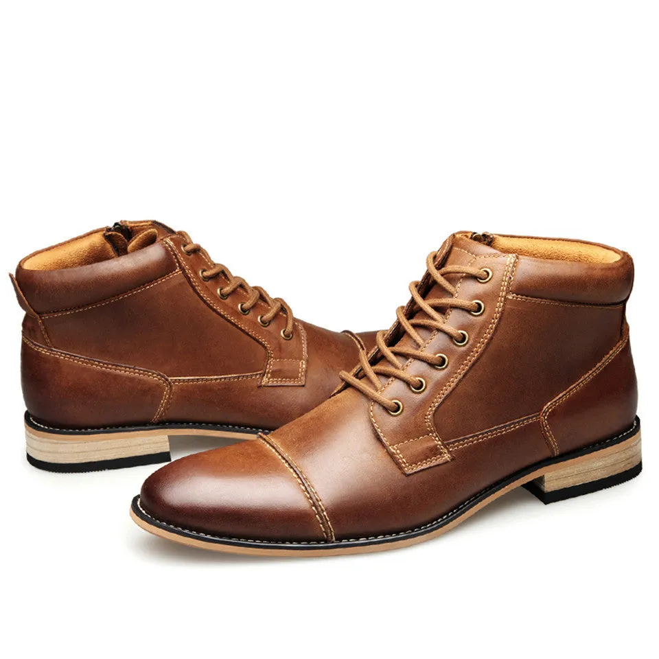West Louis Classic Cow Side Zipper Leather Boots