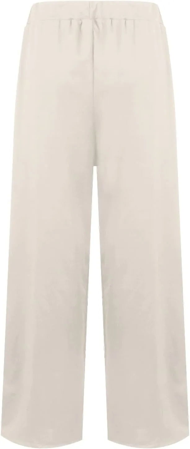 Womens Linen Blend Summer Casual Loose Palazzo Lounge Pants High Waist Stretchy Slim Fit Pants Travel