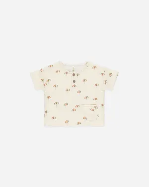 Woven Henley Tee